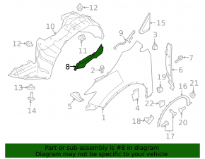 Уплотнитель крыла капот-крыло правый Nissan Murano z52 15-24