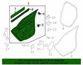 Дверь в сборе задняя левая Audi A3 8V 15-18 4d