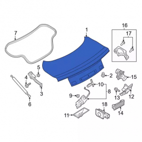 Крышка багажника Ford Mustang mk6 15-23 купе без спойлера