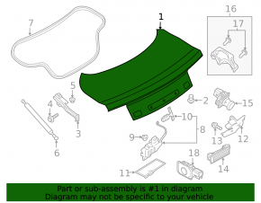 Крышка багажника Ford Mustang mk6 15-23 купе без спойлера