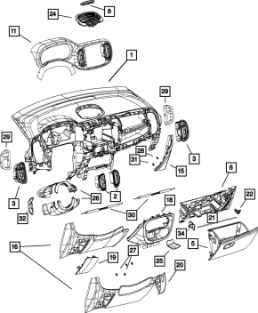 Торпедо передня панель без AIRBAG Fiat 500L 14-14