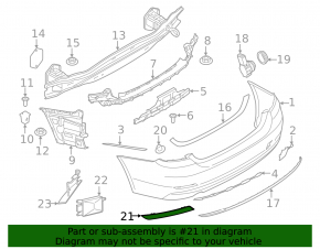 Отражатель заднего бампера правый BMW 4 F32/33/36 18-20