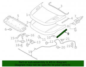 Амортизатор капота левый Land Rover Range Rover Evoque 12-18