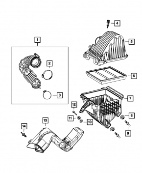 Воздухоприемник Chrysler 200 11-14 2.4