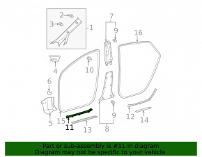 Накладка порога внутренняя передняя левая серая Toyota Prius 20 04-09