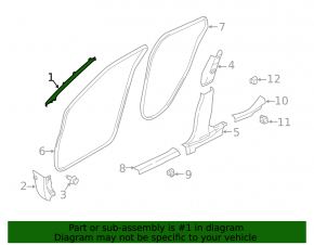 Накладка передней стойки левая Nissan Kicks 18-25 черная