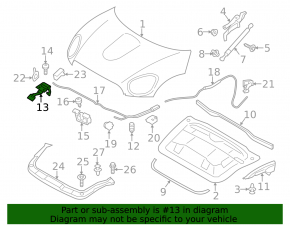 Крючок замка капота Mini Cooper Countryman R60 10-16