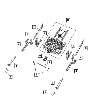 Клык лонжерона правый Jeep Cherokee KL 14-18