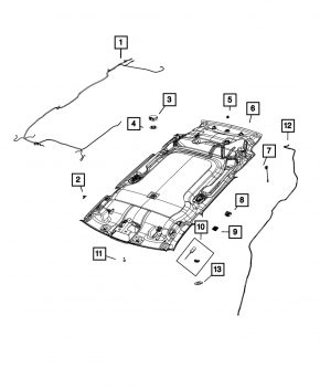 Обшивка стелі Jeep Cherokee KL 19-20 чорна