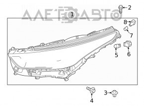 Фара передняя левая Toyota Highlander 20-26 LED+LED DRL светлая