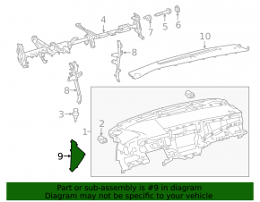 Накладка торпеды боковая левая Toyota Avalon 13-18 черная