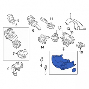 Обрамление рулевой колонки Ford Escape MK3 13-19 в сборе, черное, царапины