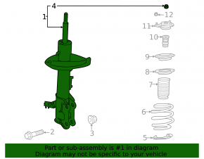 Амортизатор передний правый Toyota Highlander 20-26 2.4T, 3.5 FWD, hybrid