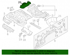 Защита днища багажника VW Passat b8 16-19 USA дыры
