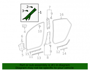 Накладка передней стойки верхняя правая Toyota Prius 20 04-06 сер
