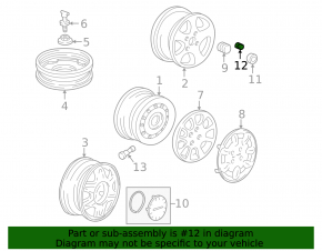 Гайка колесная d19 M12x1.5 Acura MDX 14-16