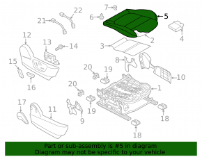 Пассажирское сидение Mazda 6 14-17 без airbag, механич, ткань черн