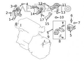 Подушка двигателя задняя Mazda CX-5 17-25 2.5 АКПП