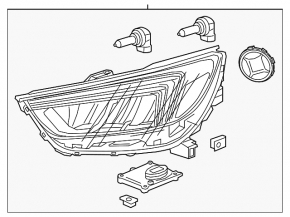 Фара передняя левая в сборе Buick Encore 17-22 галоген + LED DRL