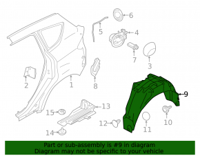 Подкрылок задний левый Ford C-max MK2 13-18