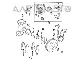 Кожух тормозного диска передний правый Toyota Sienna 04-10