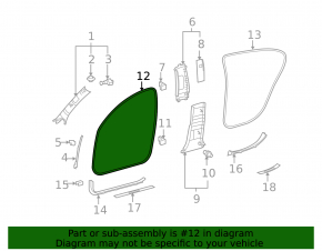 Уплотнитель дверного проема передний правый Lexus GS300 GS350 GS430 GS450h 06-11