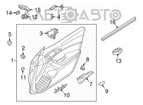 Обшивка двери карточка передняя правая Mazda 3 14-16 BM черн, BOSE