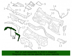 Кронштейн решетки дворников правый BMW 3 F30 12-18