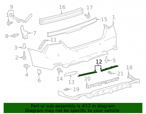 Молдинг нижний заднего бампера правый Toyota Camry v70 18-24 SE/SXE