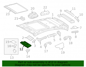 Козырек правый Mercedes C-class W205 15-21 серый, без крючка