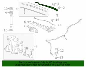 Поводок дворника правый Chevrolet Malibu 16-23