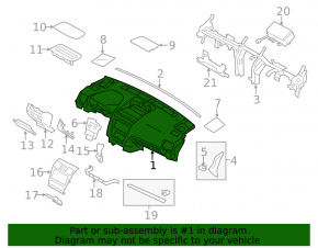 Торпедо передняя панель без AIRBAG Subaru XV Crosstrek 13-15