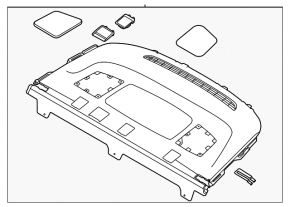 Полка задняя Kia K5 21-24 без сабвуфера, черная