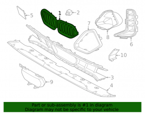 Решетка радиатора grill BMW X6 G06 24-26 Shadowline