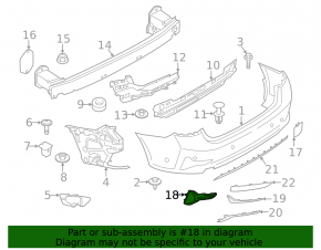 Решетка заднего бампера правая BMW 3 G20 19-22 с хром молдингами