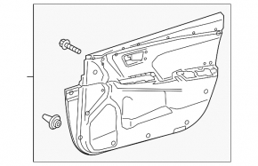Обшивка дверей картка передня ліва Toyota Camry v55 15-17 usa черн алькантара