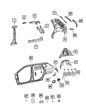 Подкрылок задний правый Jeep Compass 19-26