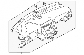 Торпедо передняя панель с AIRBAG Ford Fusion mk5 17-20 коричневая с бежевым под start-stop