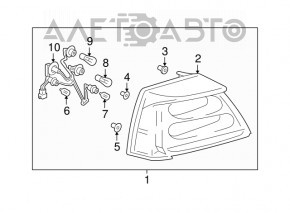 Фонарь правый Mitsubishi Galant 04-06