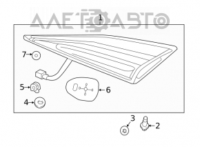 Фонарь внутренний крышка багажника левый Honda Civic X FC 16-21 4d