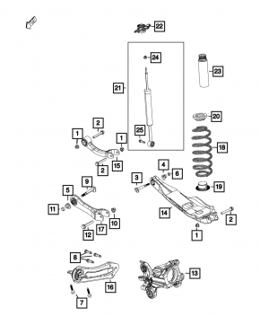 Пружина задняя левая Jeep Cherokee KL 14-18