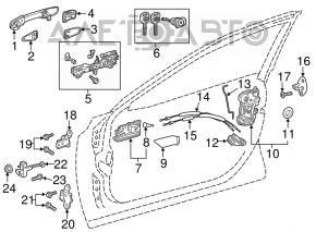 Механизм ручки двери передней правой Toyota Camry v70 18-24 keyless