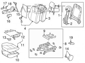 Пассажирское сидение Toyota Camry v50 12-14 usa без airbag, SE, механическое, комбинированое черн