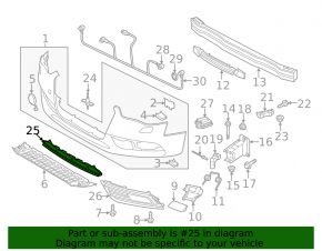 Нижняя решетка переднего бампера Audi A4 B8 13-16 рест