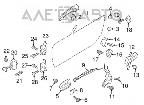 Петля двери верхняя передняя левая Mazda3 MPS 09-13