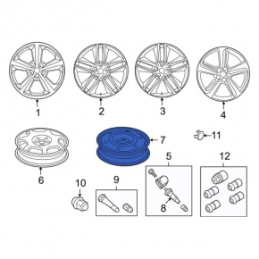 Запасное колесо докатка Ford Edge 15-18 R18