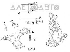 Цапфа передняя правая Toyota Highlander 20-26
