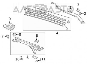 Поводок дворника левый Honda Insight 19-22