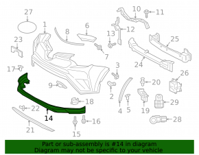 Губа переднего бампера Toyota Rav4 16-18 SE