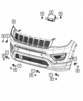 Парктроник задний Jeep Compass 17-17
